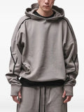 Thom Krom piping-detail raw-edge hoodie