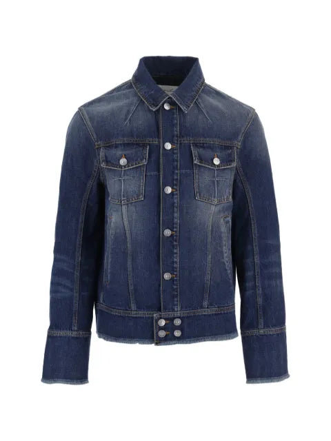 Matières Fécales washed distressed-effect denim jacket