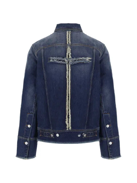 Matières Fécales washed distressed-effect denim jacket
