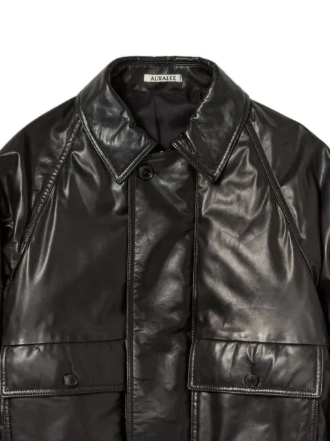Auralee padded leather jacket