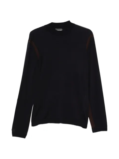 Emporio Armani contrast-trim high-neck sweater
