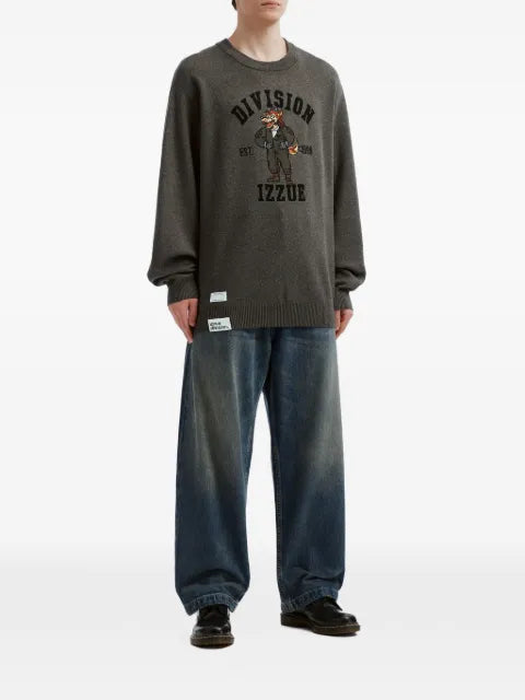 izzue graphic-print long-sleeve sweater