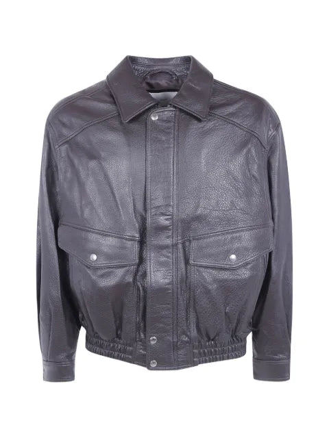 DUNST elasticated-hem leather jacket