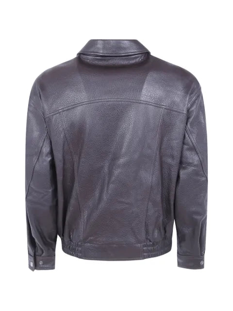 DUNST elasticated-hem leather jacket