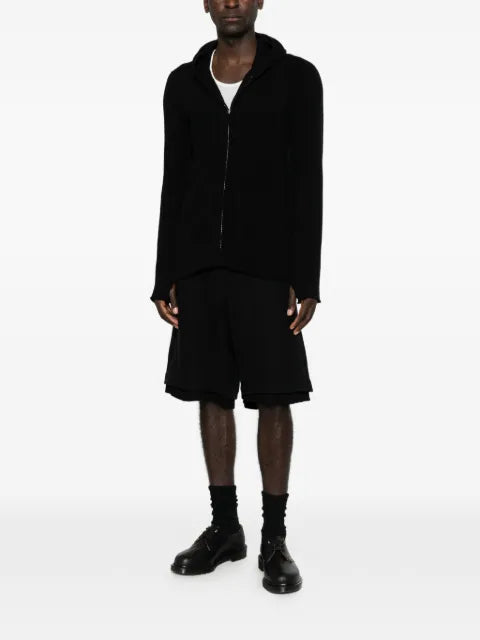 Masnada ribbed-knit zip-up hoodie sweater