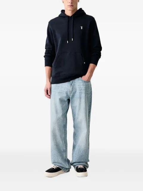 Trussardi embroidered-logo drawstring hoodie