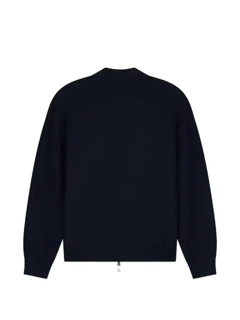 Armani Exchange logo-embroidered zip-up sweater