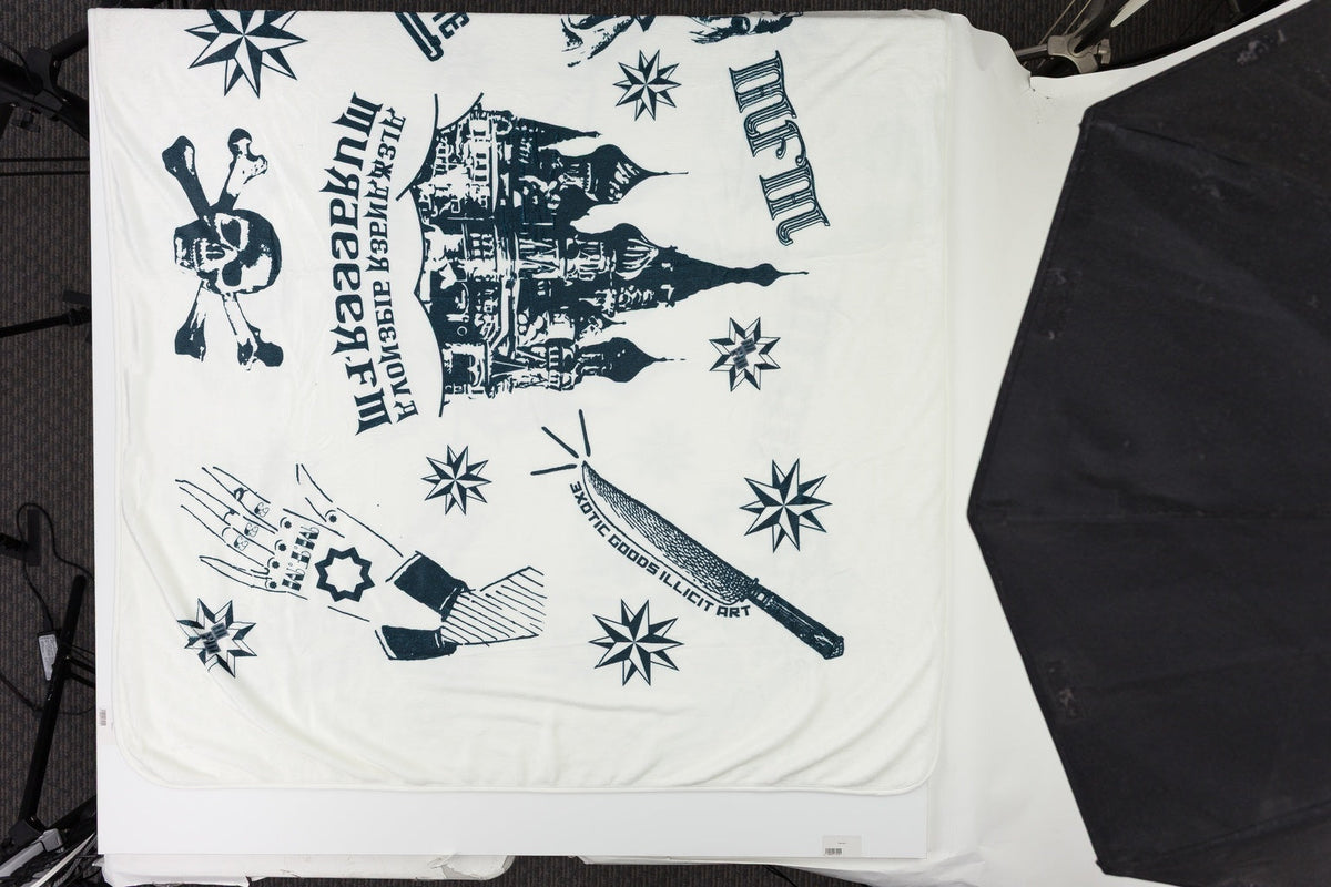 Black/White Alex Digenova Tattoo Blanket