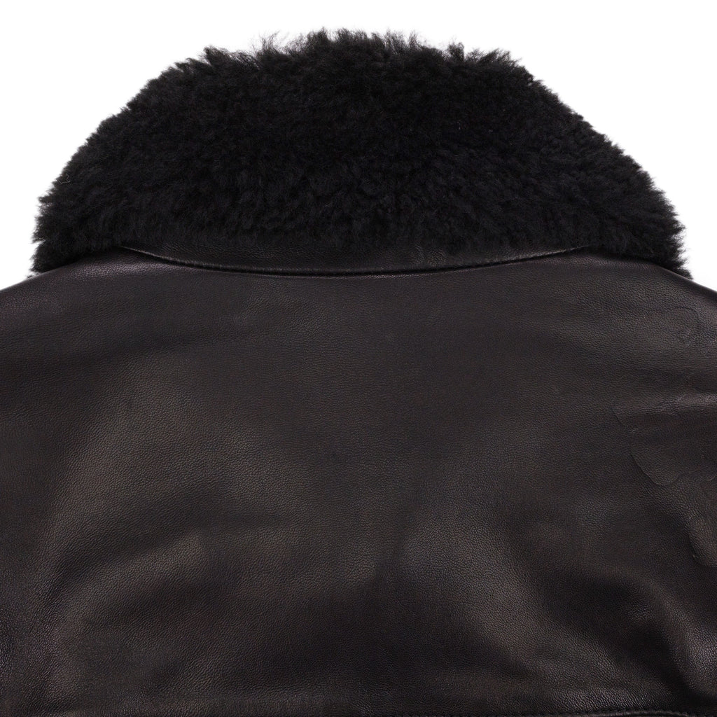 Black Oakland Wreath Winter Leather Coat