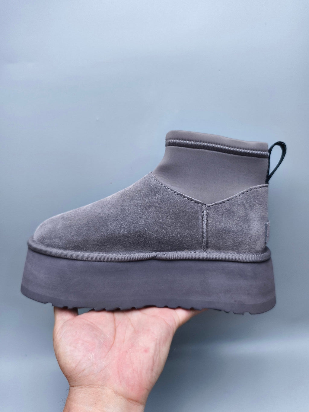 Grey Platform Elastic Low-Top Casual Shoes — New Arrival | In Stock