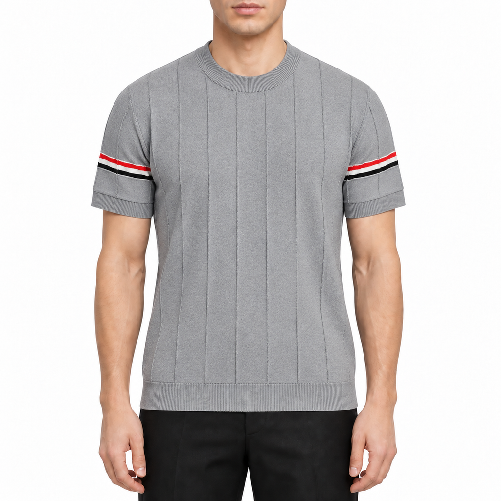 Four-Bar Polo T-Shirt - Men's Classic Button Collar Tee | Thom Browne