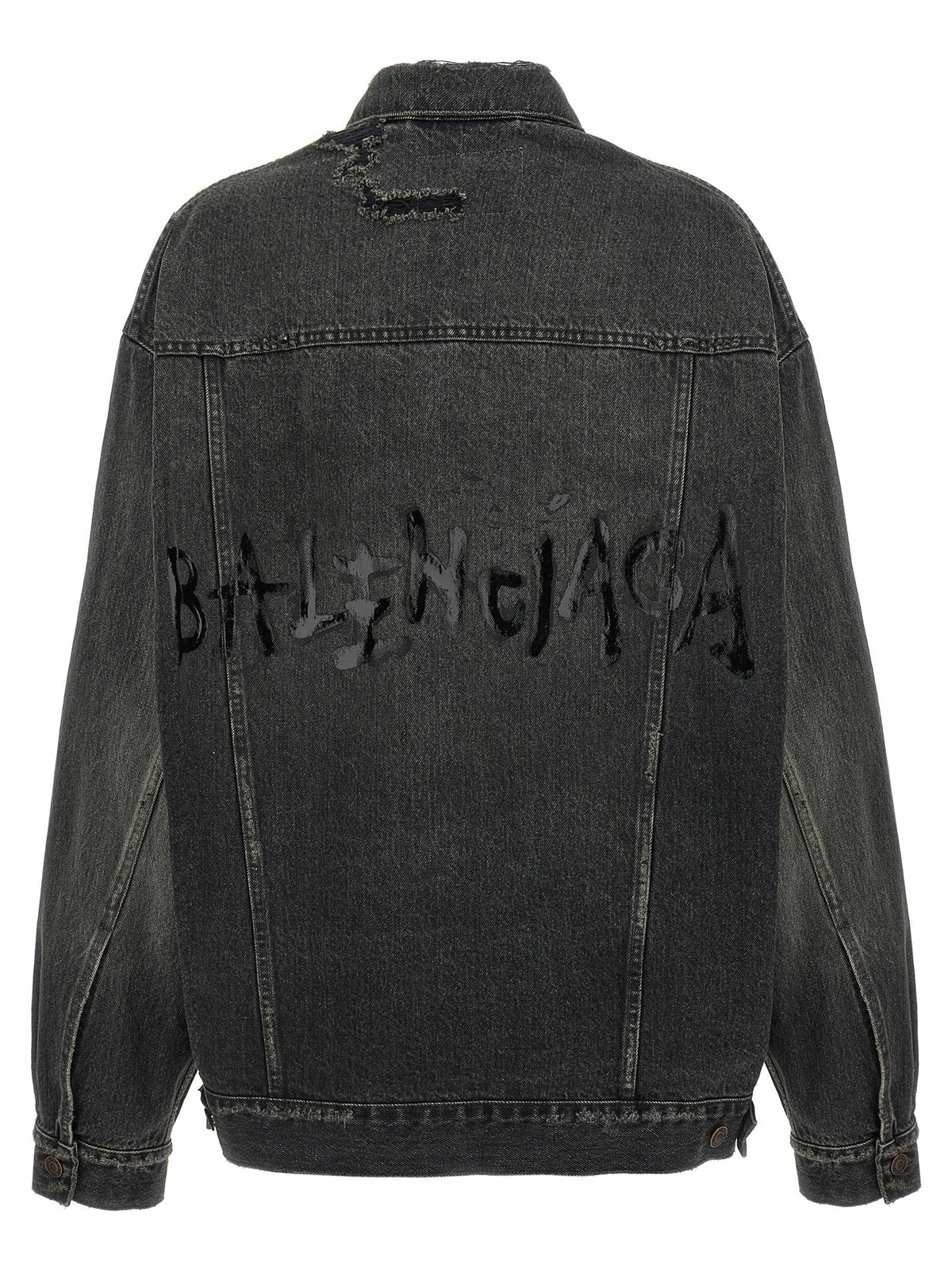 Balenciaga Women's Denim Jacket With Used Effect