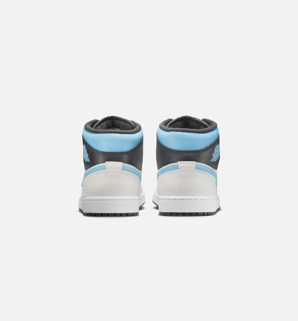 Air Jordan 1 Mid SE Men's Lifestyle Sneakers - Summit White/Blue Chill/Black