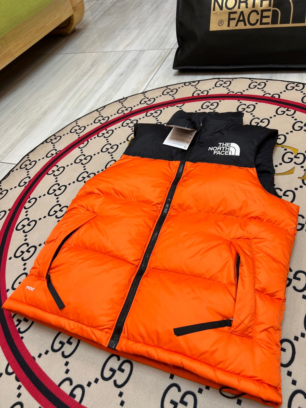 The North Face Orange Black 1996 Retro Nuptse Down Vest