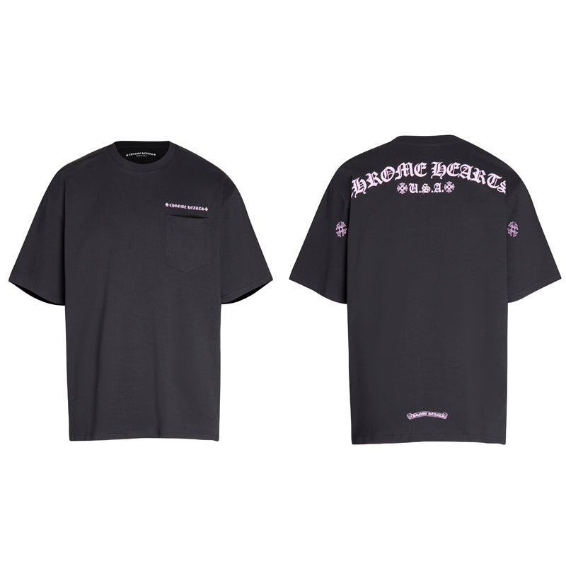 Chrome Hearts USA Script Logo Short Sleeve T-Shirt Tee 6050