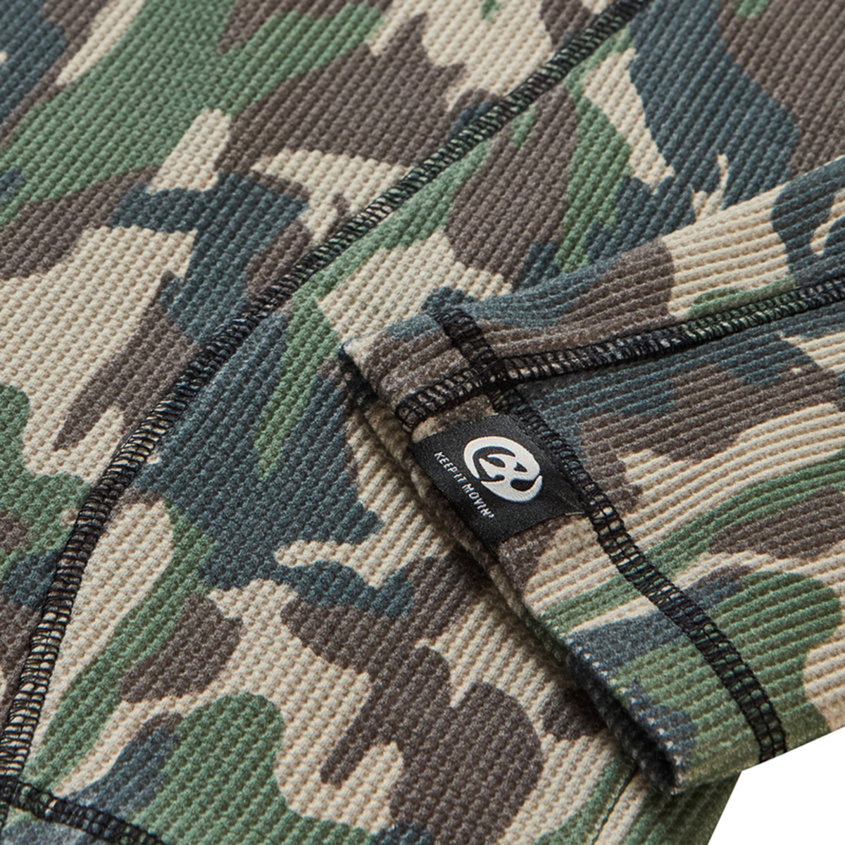Chet Rock Trek Waffle Top: Green Camouflage