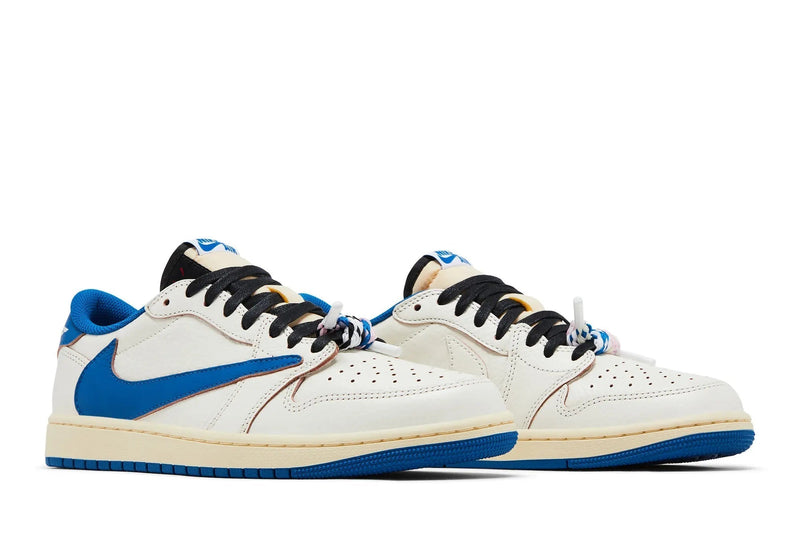 Fragment Design x Travis Scott x Nike Air Jordan 1 Low OG SP 'Sail/Military Blue'