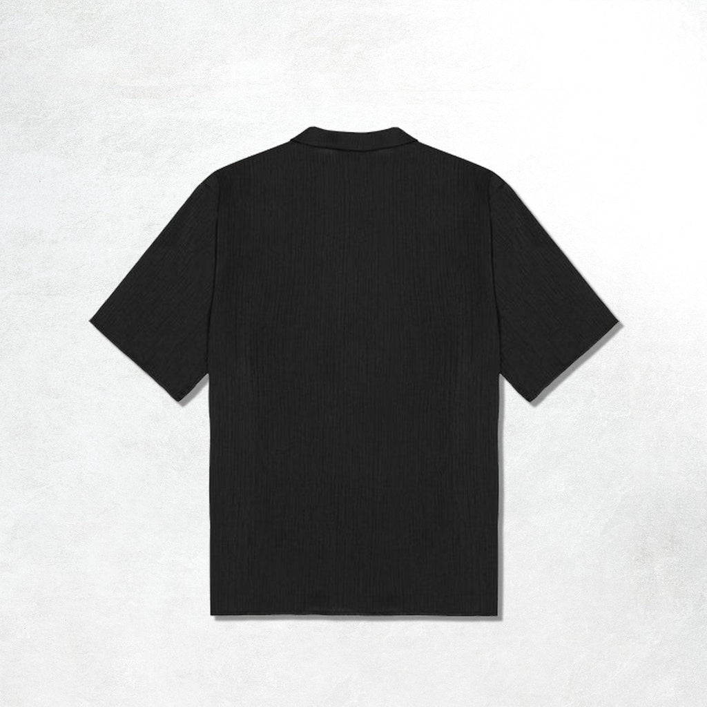 Les Deux Hector Plissé SS Shirt: Black