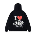 Syna World "I Heart Syna" Devil Graphic Oversized Fleece Hoodie (Black / Red / White)