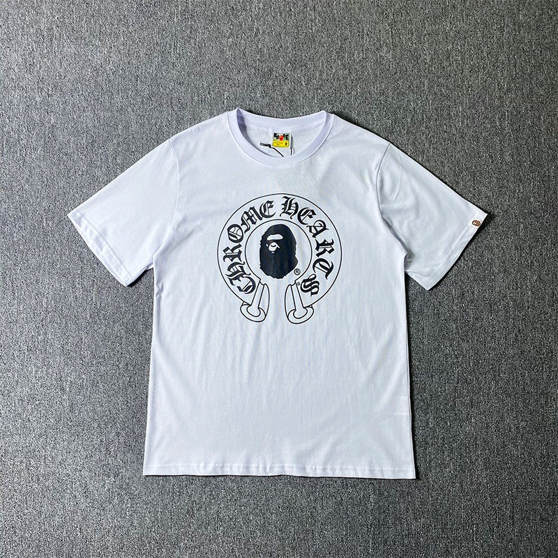 Bape Chrome Hearts Baby Milo Cross Horseshoe Oversized Tee Multi‑Style