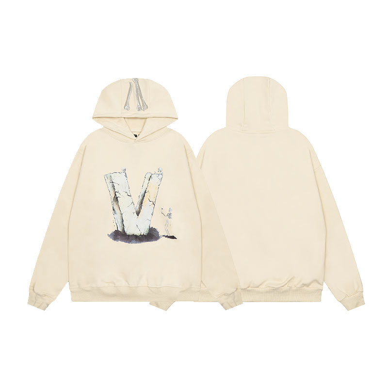 Vlone Friends Big V Logo American Style Unisex Hoodie
