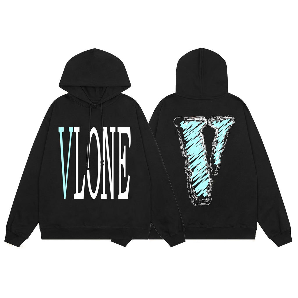 Vlone Friends Big V Logo American Style Unisex Hoodie