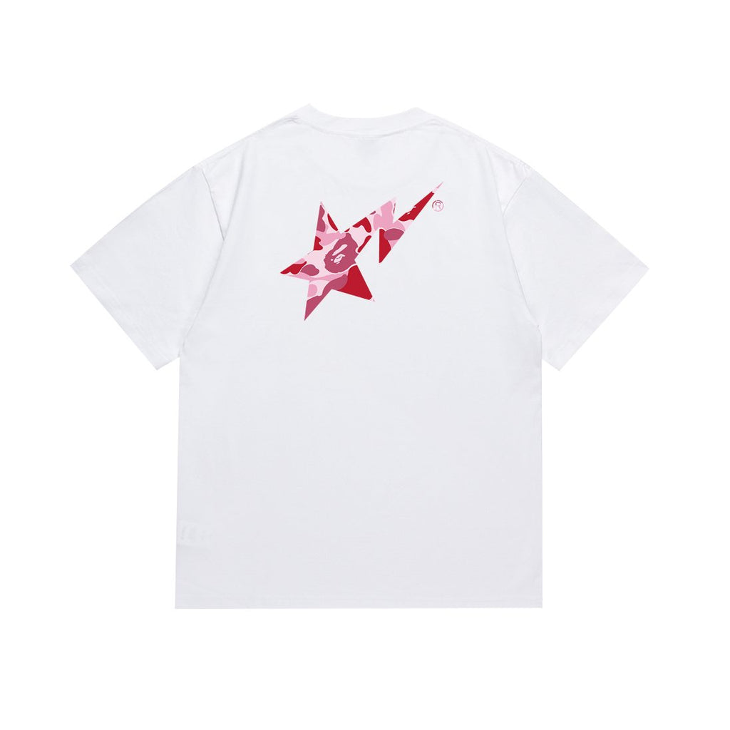 BAPE Pink/Red Camo Star Graphic T-Shirt