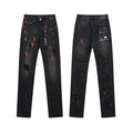 Purple Brand Black Paint-Splatter Distressed Jeans