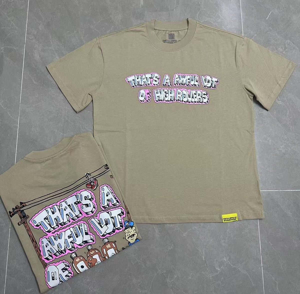 THAT'S A AWFUL LOT OF COUGH SYRUP Khaki Casino Dice Graphic T-Shirt