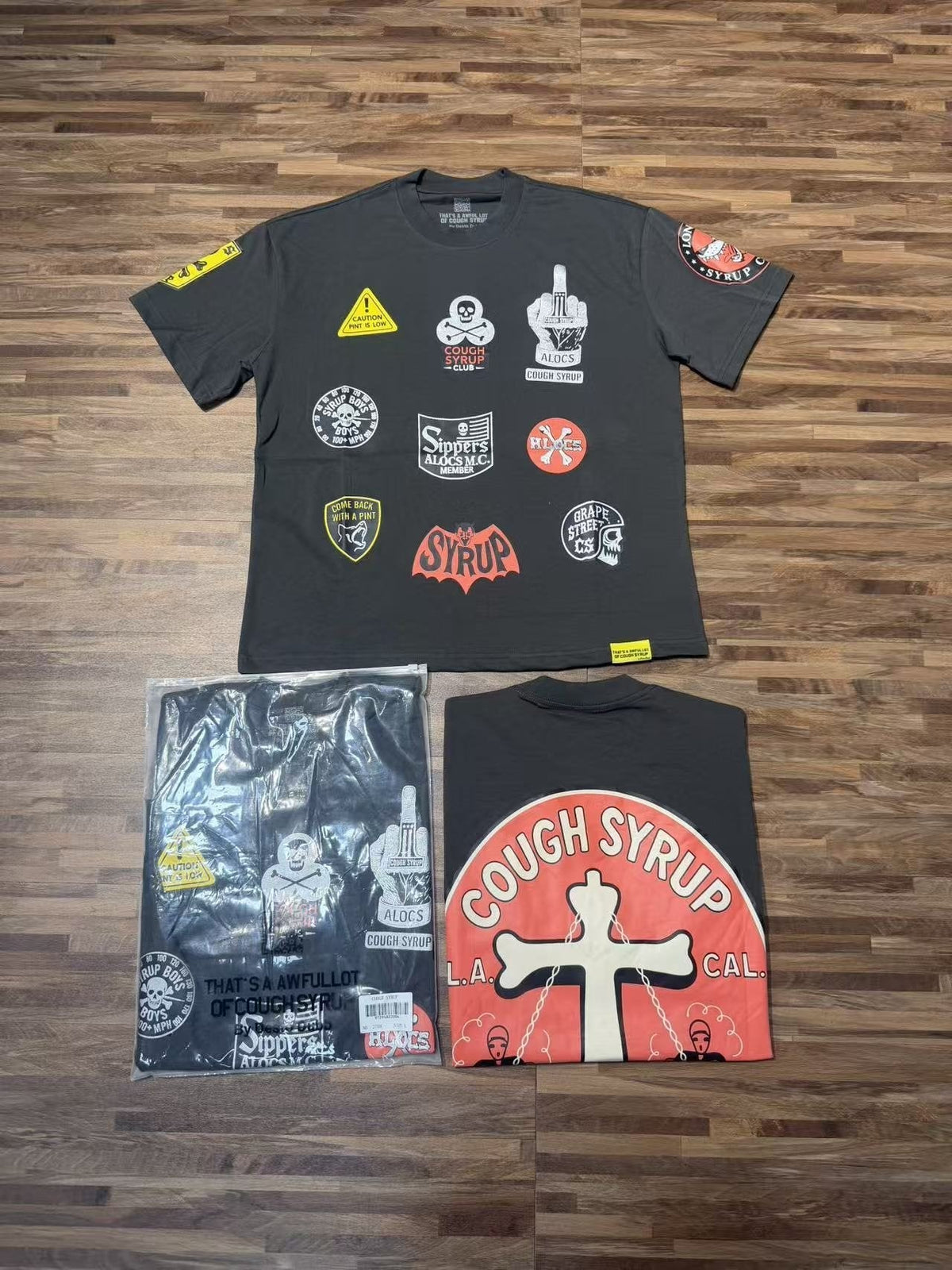 THAT'S A AWFUL LOT OF COUGH SYRUP Patch Graphic Short-Sleeve T-Shirt