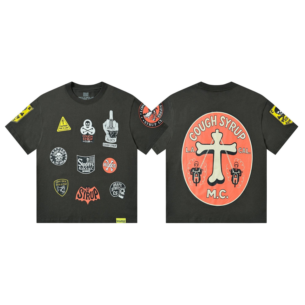 THAT'S A AWFUL LOT OF COUGH SYRUP Patch Graphic Short-Sleeve T-Shirt