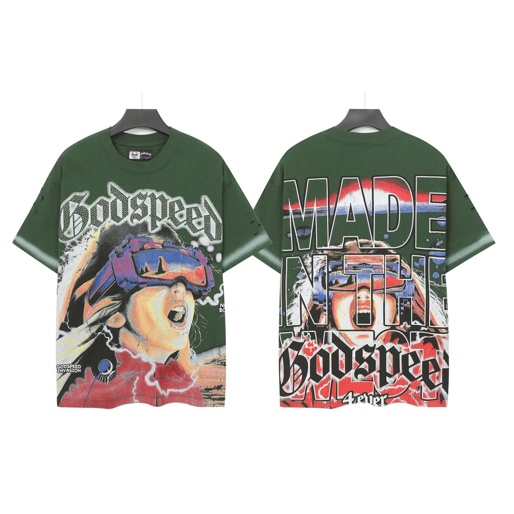 Godspeed New Born Rhinestone Graphic T-Shirt