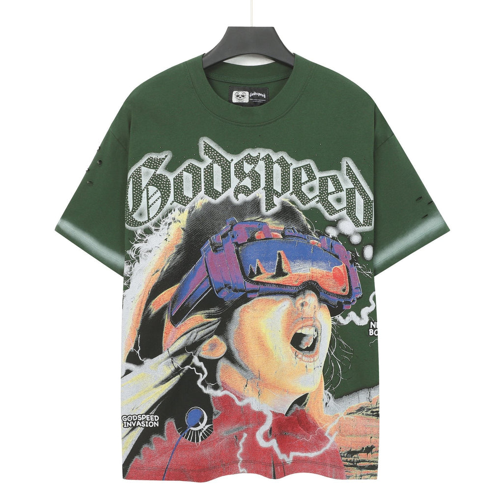 Godspeed New Born Rhinestone Graphic T-Shirt