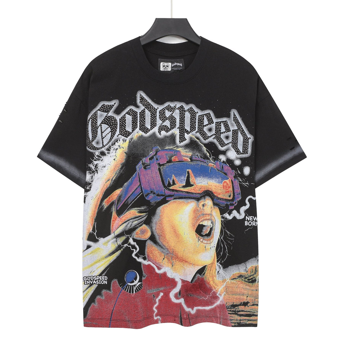 Godspeed New Born Rhinestone Graphic T-Shirt