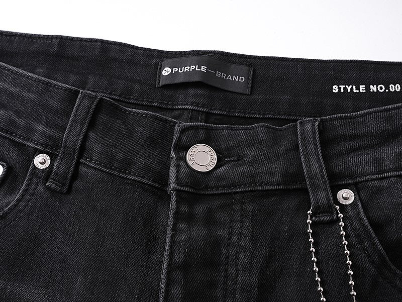 Purple Brand Black Distressed Flared Jeans
