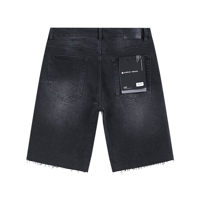 Purple Brand Rhinestone Sunburst Denim Shorts