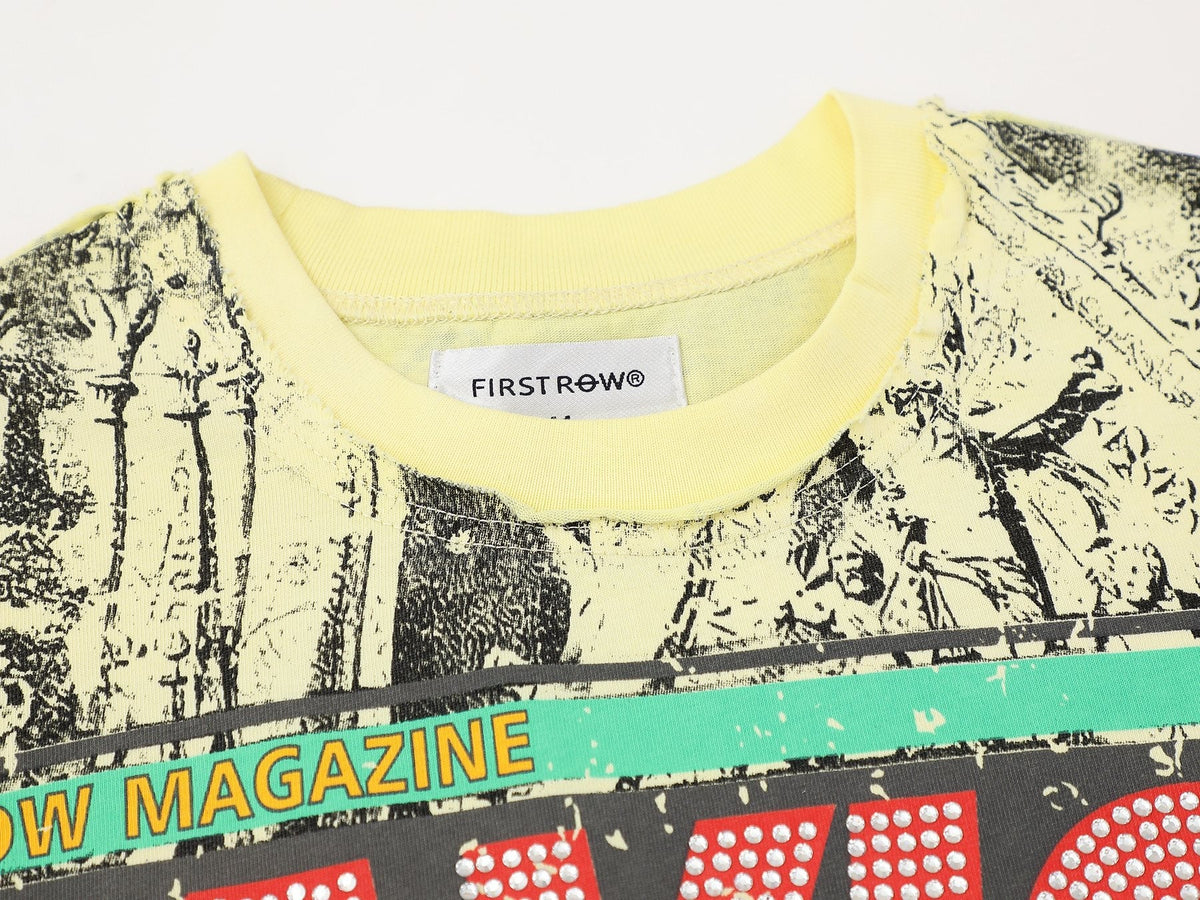 FIRST ROW Wings of Purity Yellow Graphic T-Shirt