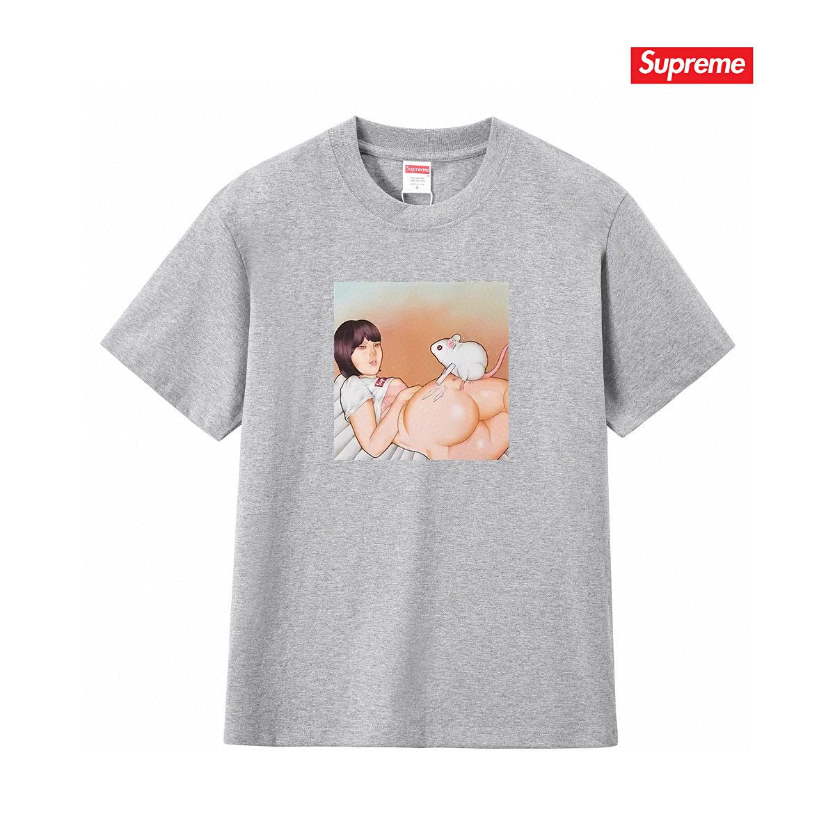 Supreme Anime-Style Graphic Short-Sleeve T-Shirt