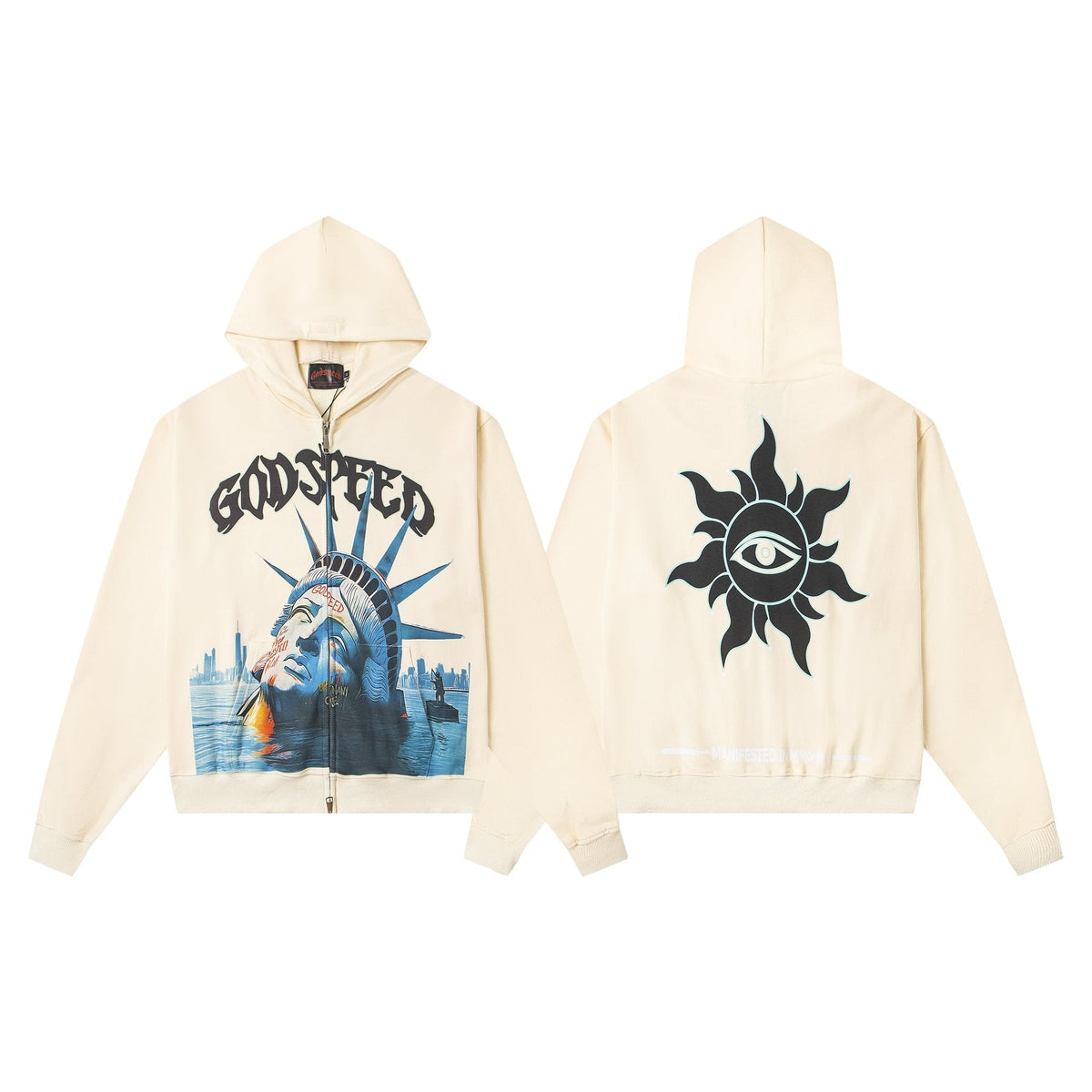 Godspeed Statue of Liberty Sun-Eye Zip Hoodie