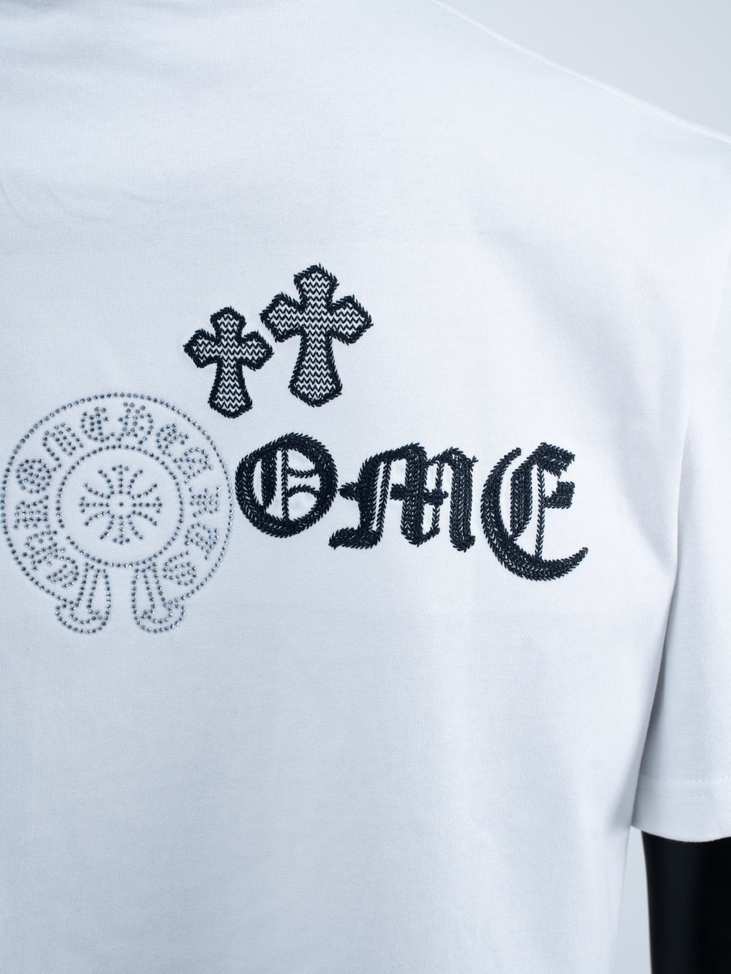 Chrome Hearts Rhinestone Slogan Graphic T-Shirt