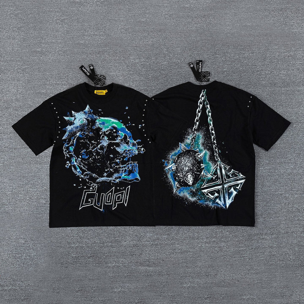 GUAPI Skull Chain Graphic T-Shirt