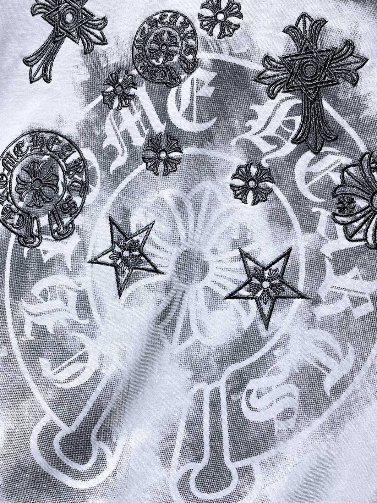 Chrome Hearts Gothic Floral Graphic T-Shirt