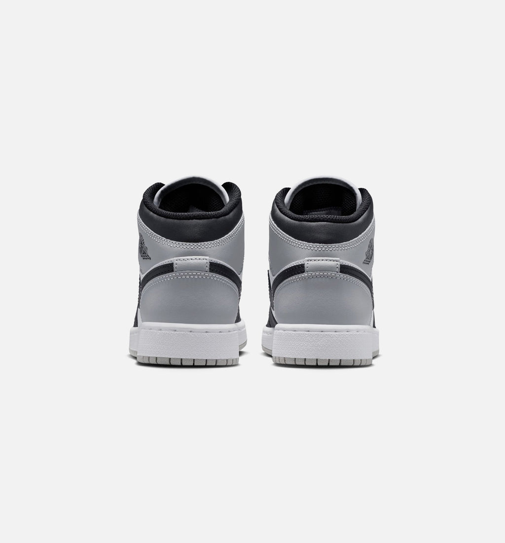 Air Jordan 1 Mid Grade School - White/Light Smoke Grey/Black