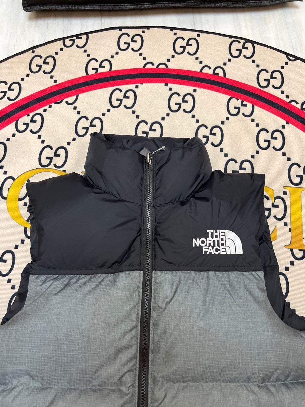 The North Face Grey/Black 1996 Retro Nuptse Down Vest