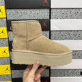 UGG Kallen Platform Ankle Boot – Suede Boot with Shearling Lining, Cord Lace Detail & Chunky Platform Sole in Mustard Seed