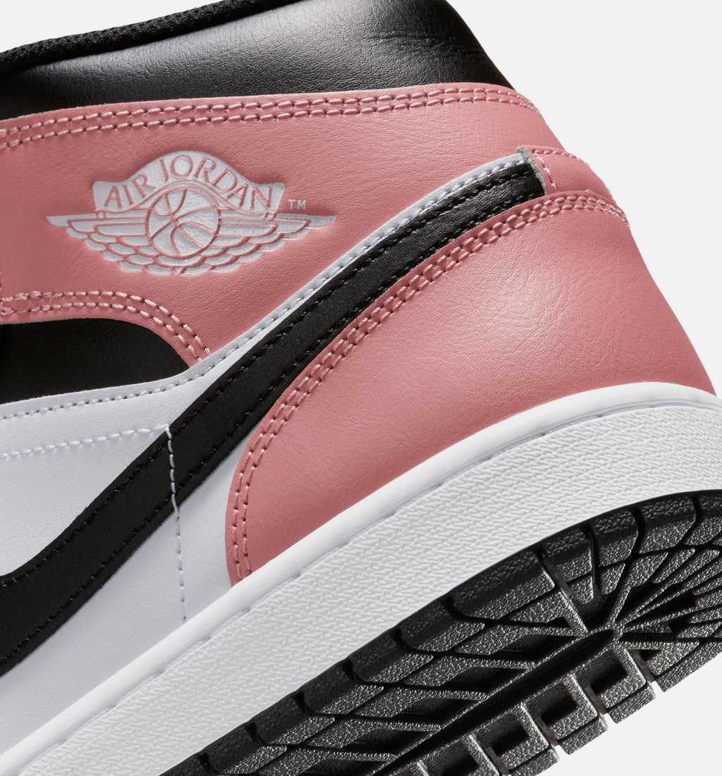 Air Jordan 1 Mid Men's Lifestyle Shoes - White Rust Pink Black