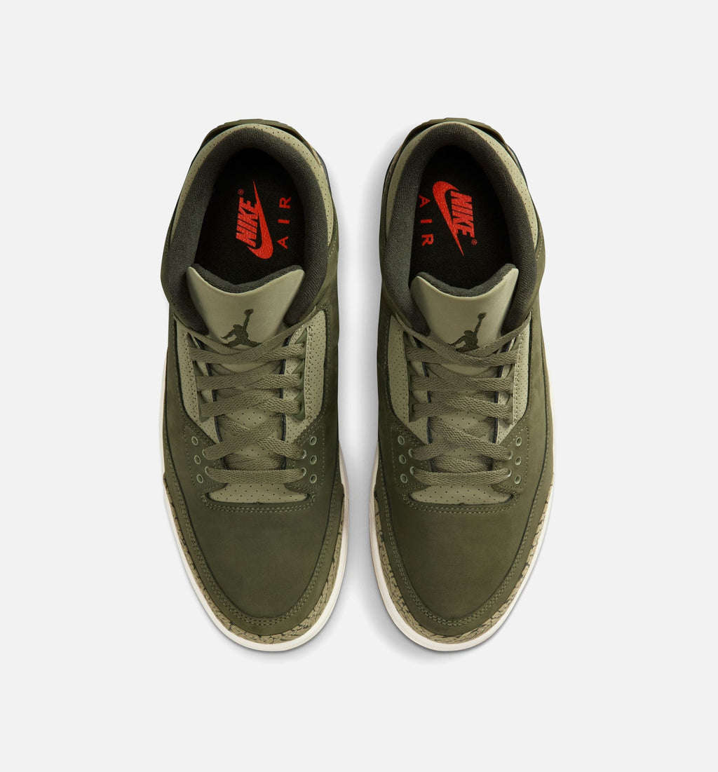 Air Jordan 3 Retro Medium Olive Men's Lifestyle Shoes - Medium Olive/Sequoia/Neutral Olive/Sail/Total Crimson