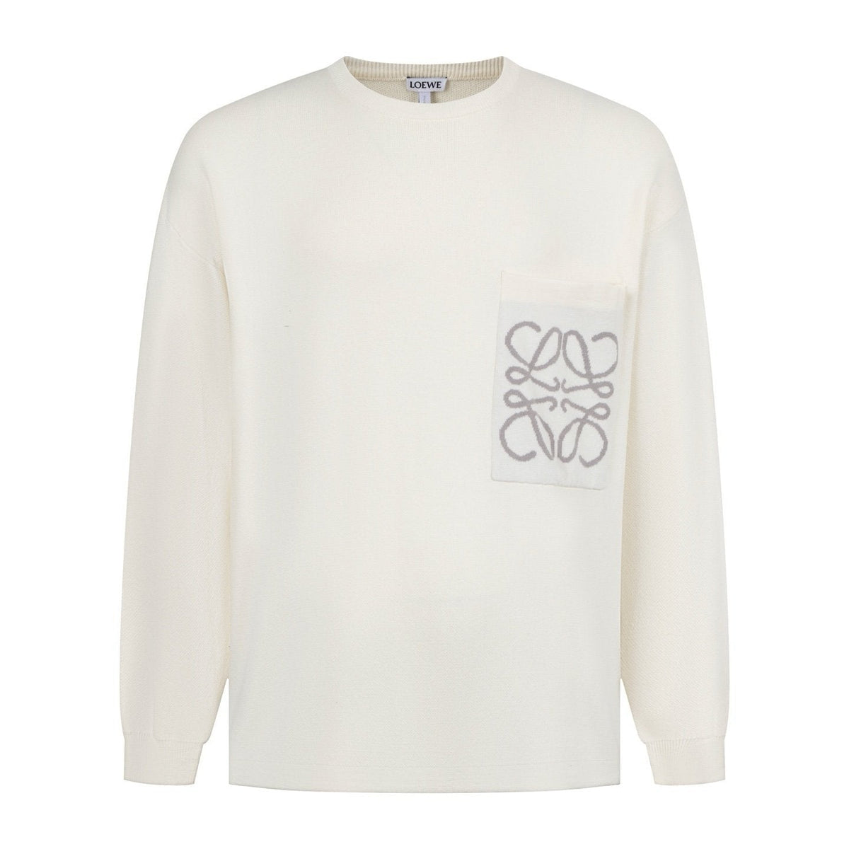 Loewe Anagram Sweater In Cotton Blend White