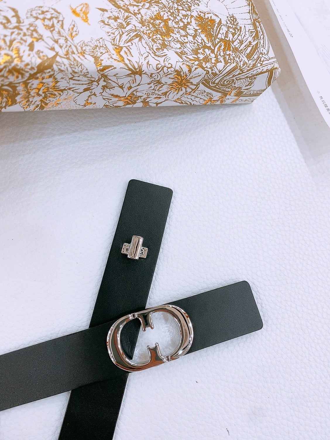 DIOR 25S BELT 25 MM IN BLACK CALFSKIN 561821