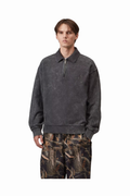 CARHARTT WIP LAMBERT POLO SWEAT Black Moon Wash